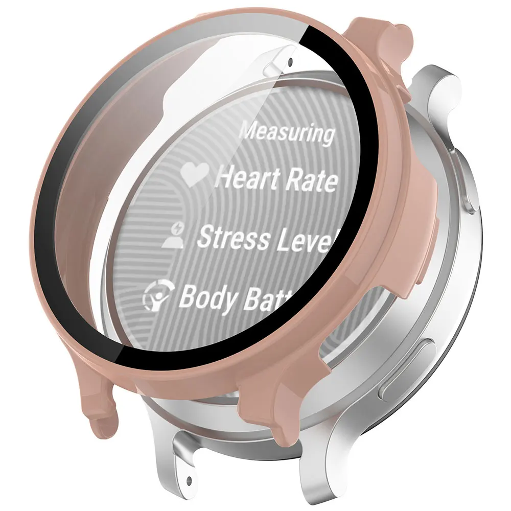 Caja de reloj de PC + película de vidrio para Garmin Lily 2, cubierta protectora de pantalla activa con marco de vidrio templado para Garmin Lily2 Active - imagen 4