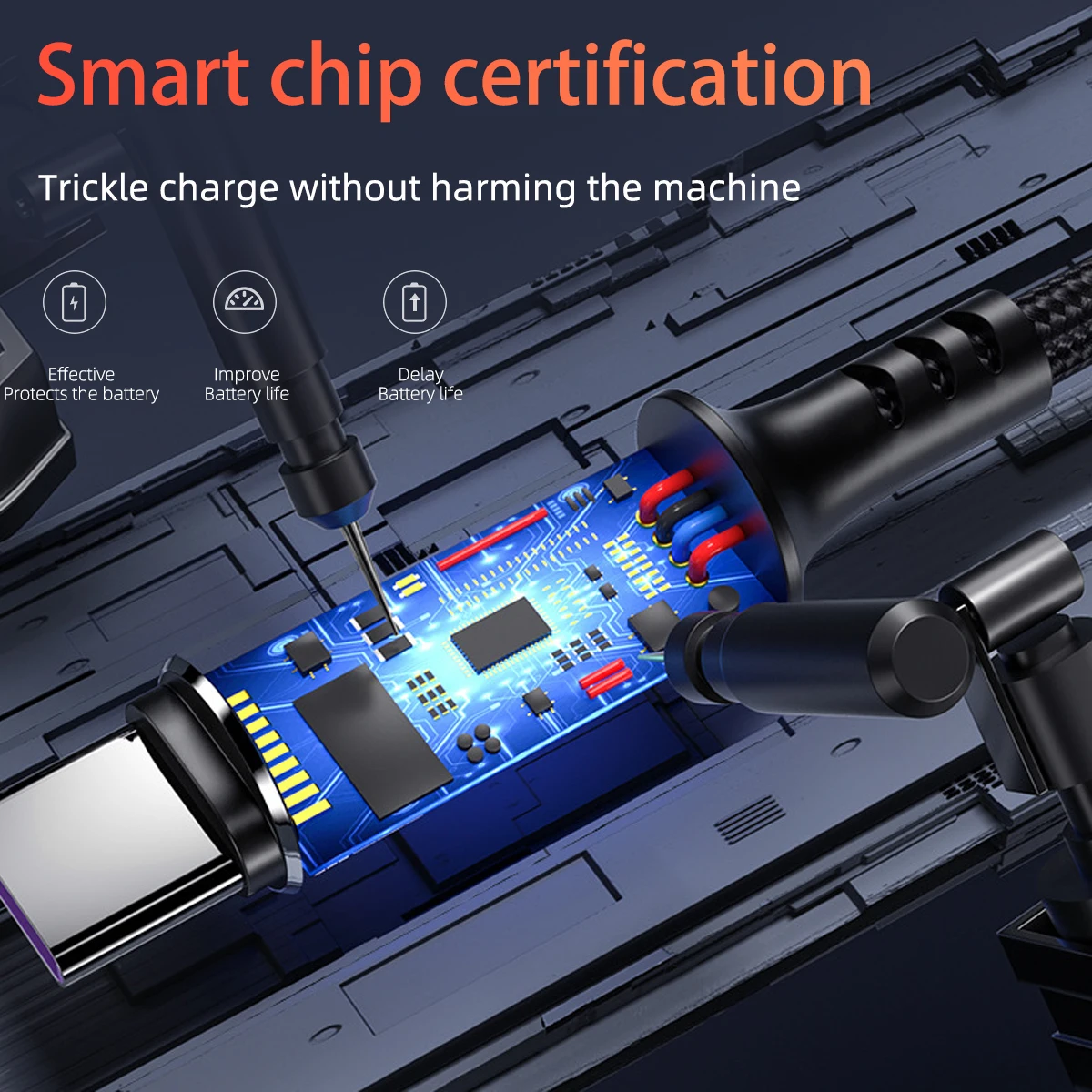 Cable Micro USB tipo C para cargador de Banco de energía, mini cable plano, línea de carga portátil corta, adaptador de carga rápida de 0,25 m, Cable de datos - imagen 5