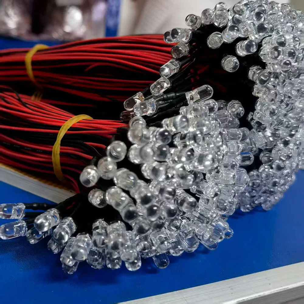 20 unids / lote 20 cm Precon cable 3 mm 5 mm Bombilla de luz LED Diodos emisores precableados para decoración del hogar DIY DC12V - imagen 2