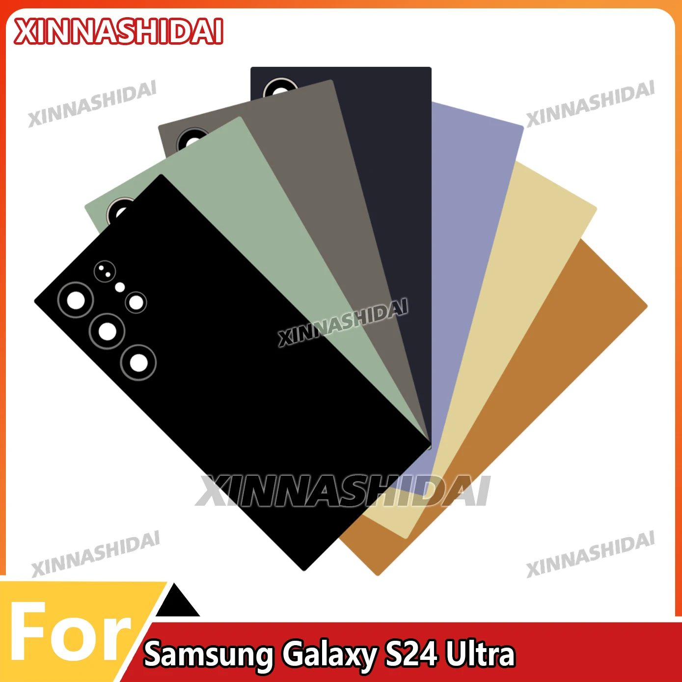 Nueva cubierta trasera de batería para Samsung Galaxy S24 Ultra, Panel de carcasa con cristal de cámara para Samsung S24U