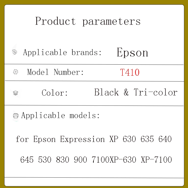 5 uds 410xl reemplazo de cartucho de tinta para Epson 410XL 410 XL T410XL uso para Expression XP-830 XP-640 XP-7100 XP-630 XP-530 XP635 - imagen 2