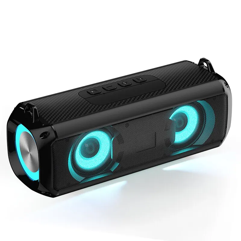 Rockmia-altavoz con luces LED RGB, reproductor de música inalámbrico Portátil con Bluetooth, Bluetooth 5,0, micrófono incorporado, tarjeta TF, EBS-045 - imagen 4