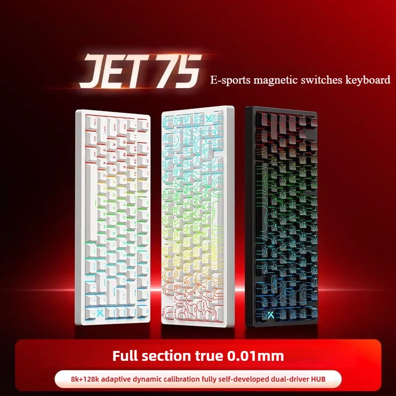 MCHOSE Jet 75 interruptor magnético teclado mecánico e-sports 75 disparador rápido 75% con cable de baja latencia para juegos