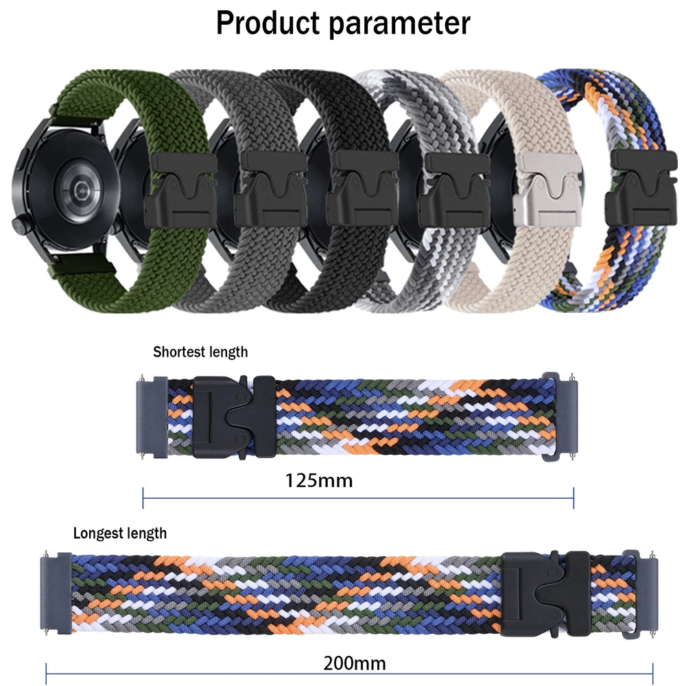 Correa elástica de nailon de 22mm y 20mm para AMAZFIT BIP6 5 BALANCE 2 GTS 4 mini GTS4 3 2 2e Band Amazfit Active 2 GTR 4 3 2 pulsera deportiva - imagen 5