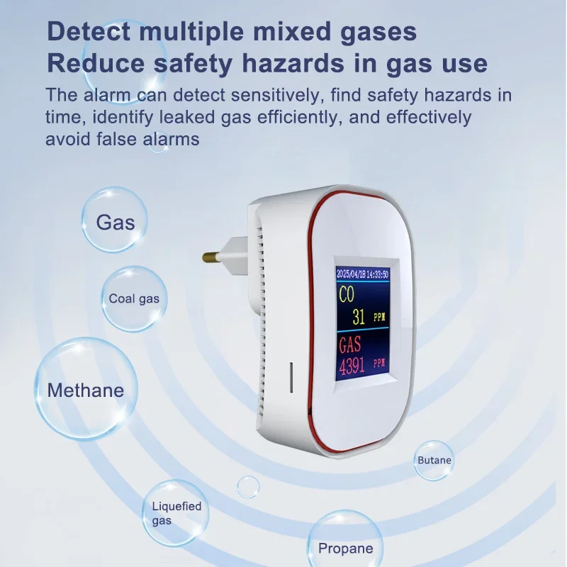 Tuya Smart Life-Detector de monóxido de carbono, Gas Natural, CO, WIFI, CH4, metano, fuga de Combustible, Sensor de alarma para el hogar - imagen 4