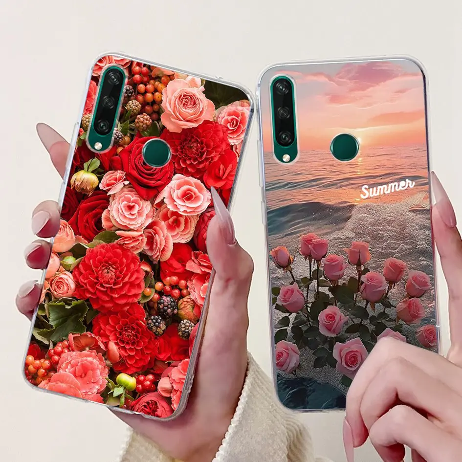 Para Huawei Y6p Y7p 2020 funda MED-LX9 MED-LX9N ART-L28 ART-L29 funda Popular flor suave funda trasera de silicona para HuaweiY6p parachoques - imagen 5