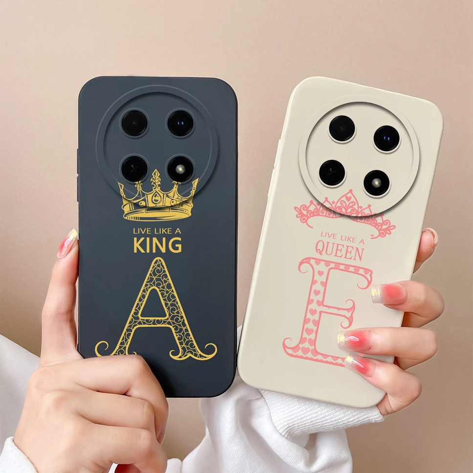 Fundas para Huawei Nova 12i, funda protectora de silicona líquida con letras Crown, a la moda, para Huawei Nova 12i