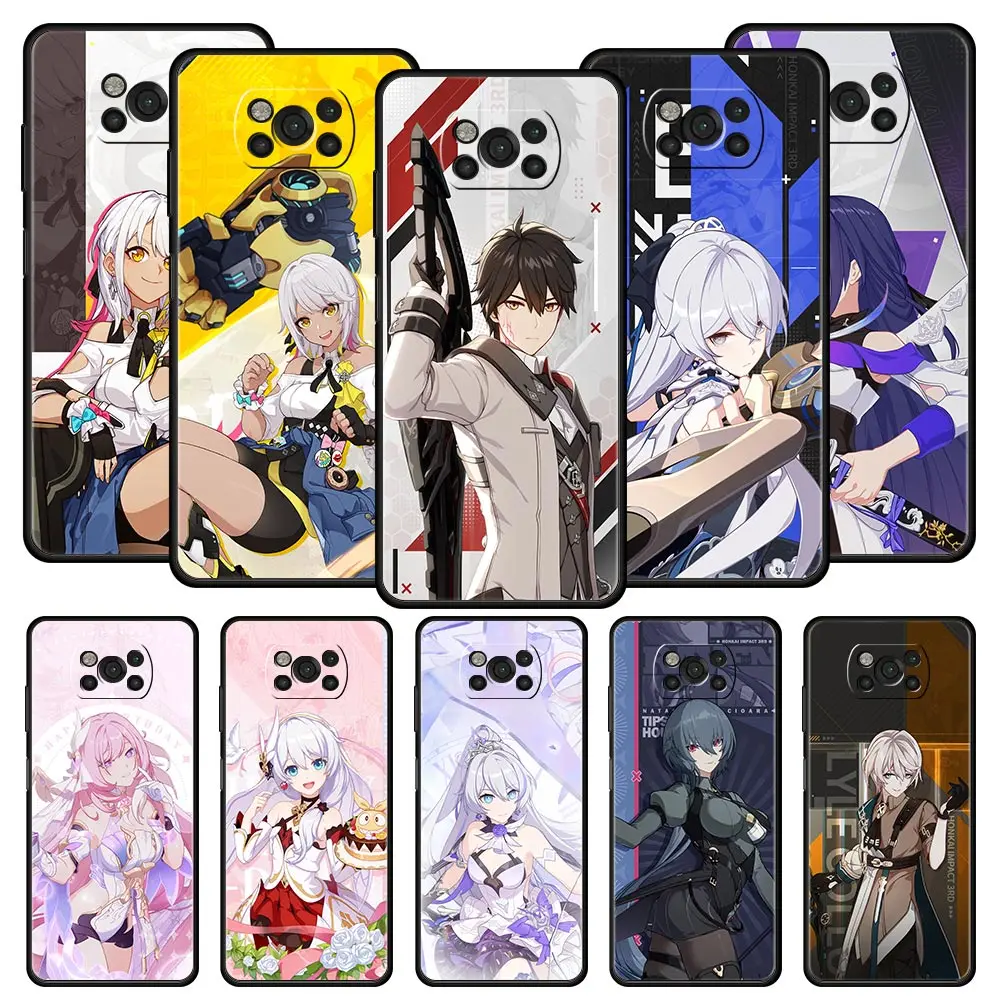 Honkai Impact-funda de teléfono para Xiaomi Poco X5 Pro, carcasa para Poco X4, X3, NFC, F5 Pro, F4, F3, GT, M5, M4 Pro, 5G, M3, C51, C50, C55