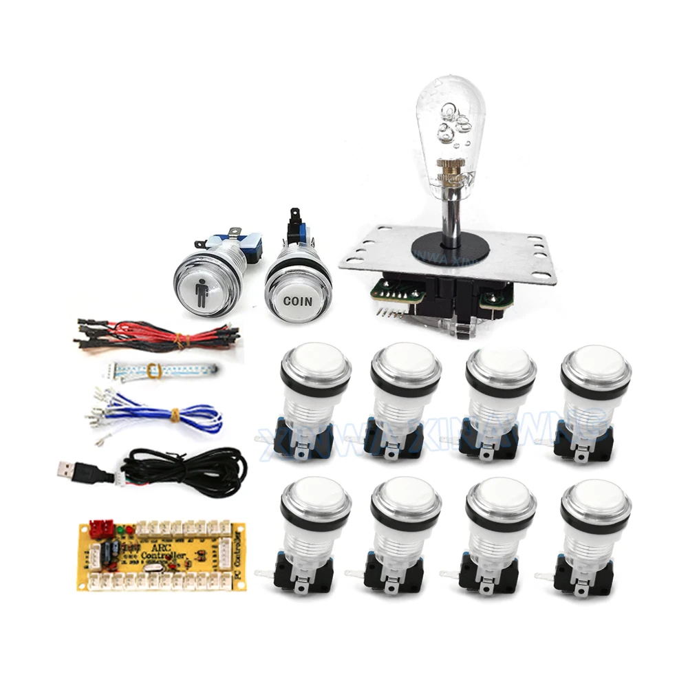 Reproductor de juegos DIY SANWA Arcade Kit para PC Raspberry Pi con pulsador LED Joystick de estilo americano Cable codificador USB Mame Pandora - imagen 3