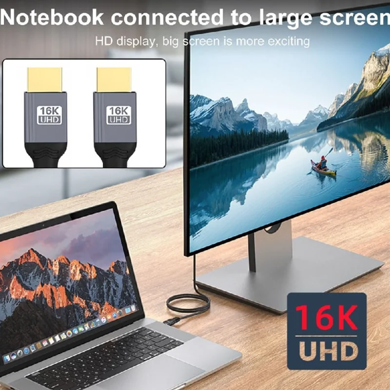 Cable trenzado compatible con HDMI, 96Gbps, Ultra alta velocidad, 16K @ 60Hz, 8K @ 240Hz, 4K @ 480Hz, HDCP 2,2 y 2,3, HDR dinámico, eARC - imagen 2