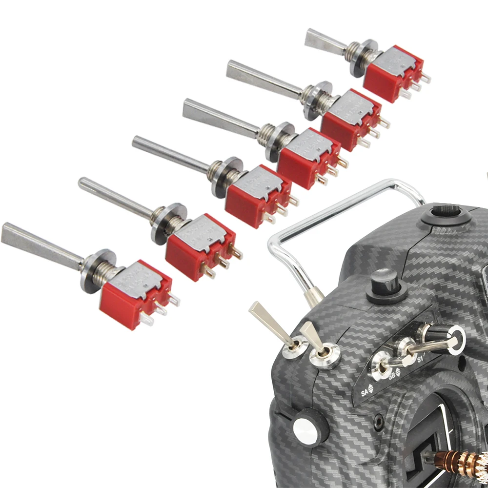 Interruptor FrSky con piezas de tuercas de tornillo para Taranis X9D Plus X7/ X7S X9DP2019/ X9 Lite Radiomaster Jumper T16 interruptor de palanca de Radio
