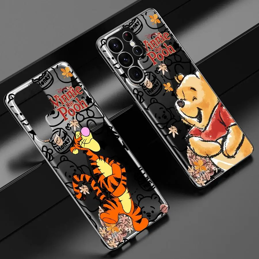 Funda de teléfono Winnie de Disney The Pooh para Galaxy S20 S21 S23 S24 FE S22 S23 S24 Plus S22 S23 S24 Ultra