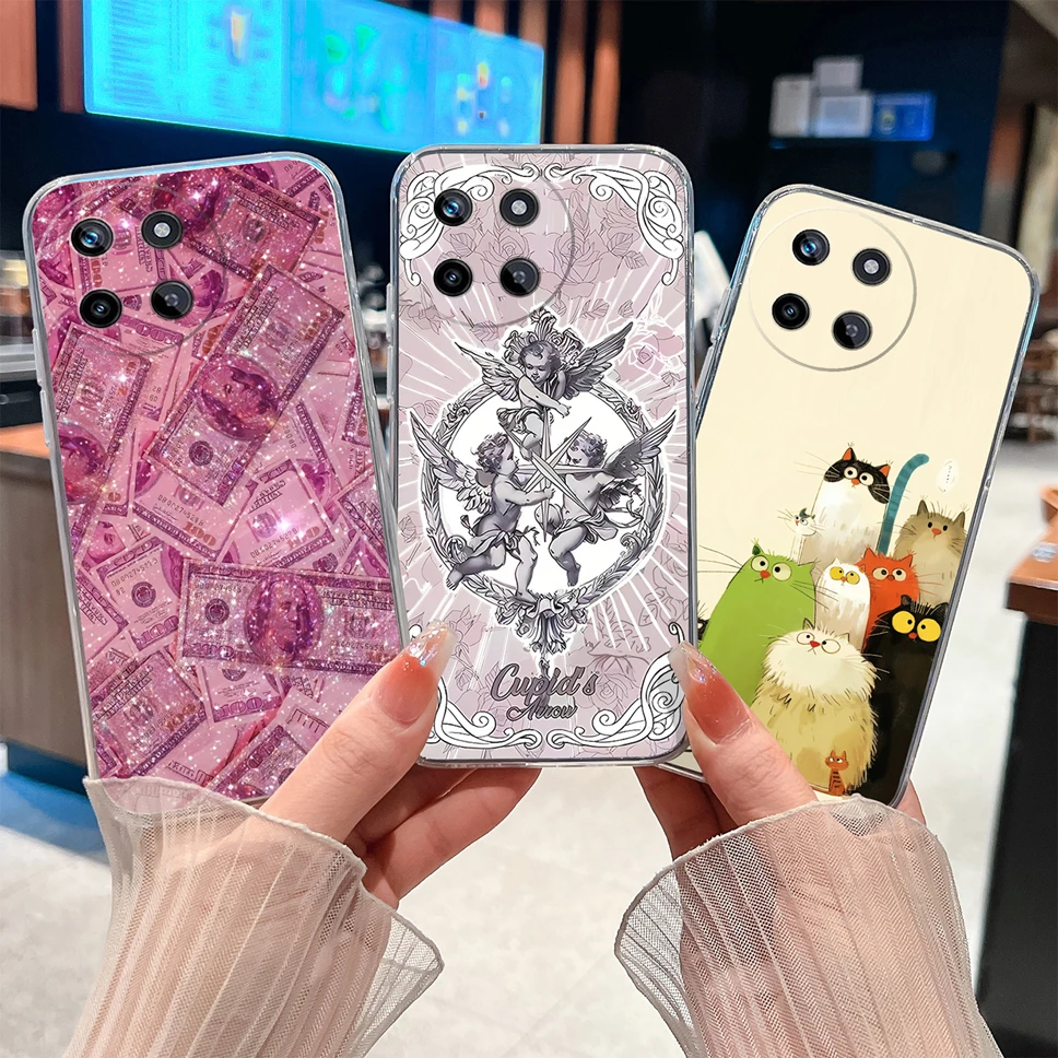 Para Realme 11 Pro Plus 11X Funda de teléfono flores suave TPU transparente silicona duradera Funda para Realme 11Pro + parachoques ligero - imagen 2