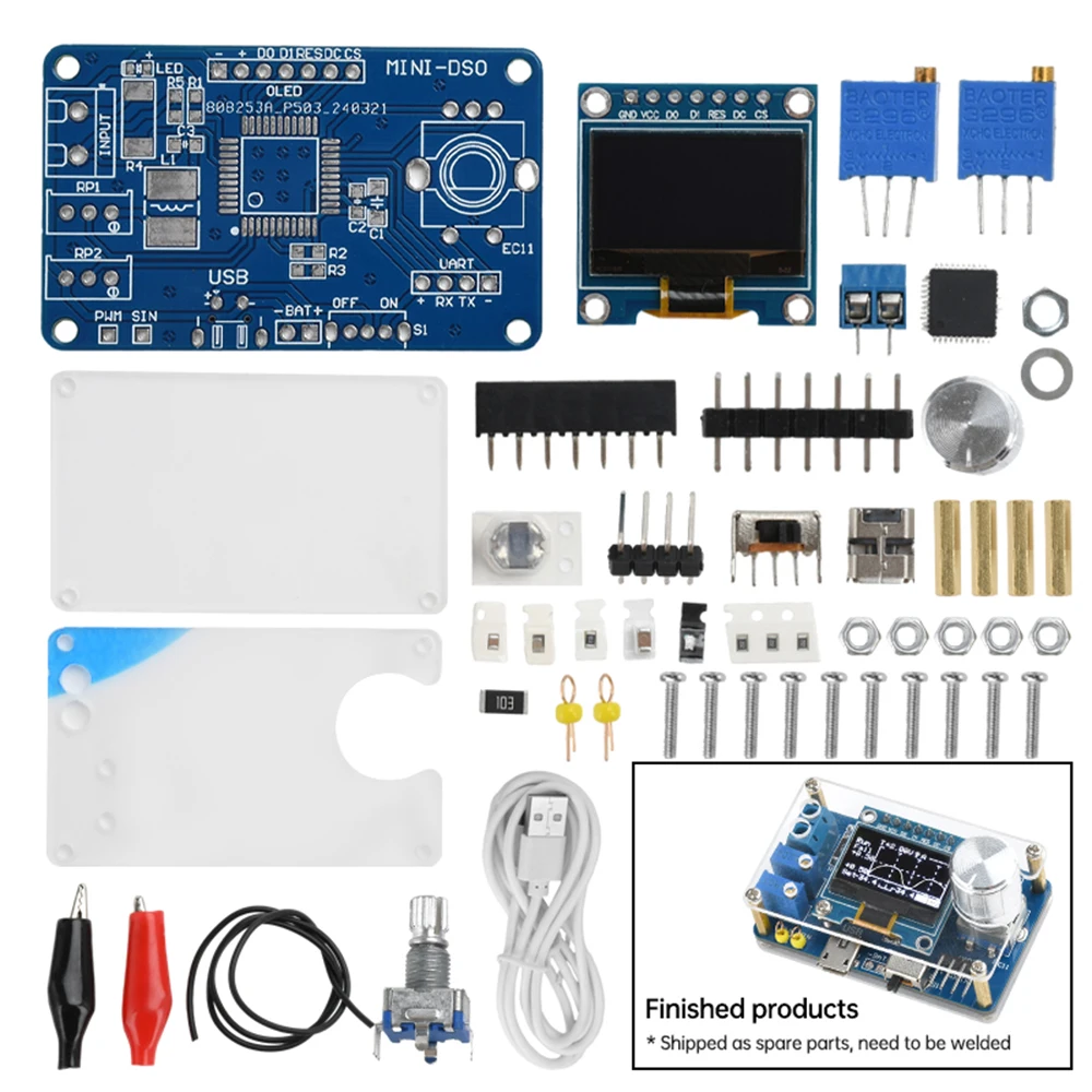 Mini osciloscopio Digital DIY, Kit electrónico STC MCU con OLED de 0,96 pulgadas, proyecto de soldadura DIY, práctica de ensamblaje de soldadura - imagen 3