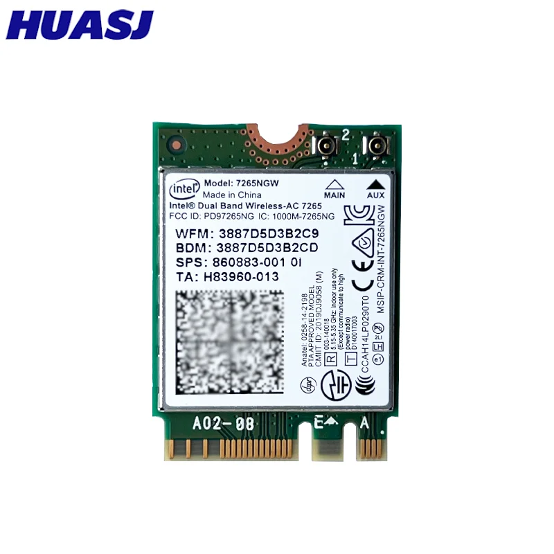 Tarjeta WiFi Bluetooth para Intel 7260NGW 7265NGW adaptador de red inalámbrica 802.11AC banda Dual 2,4G 5G para ordenador portátil - imagen 2