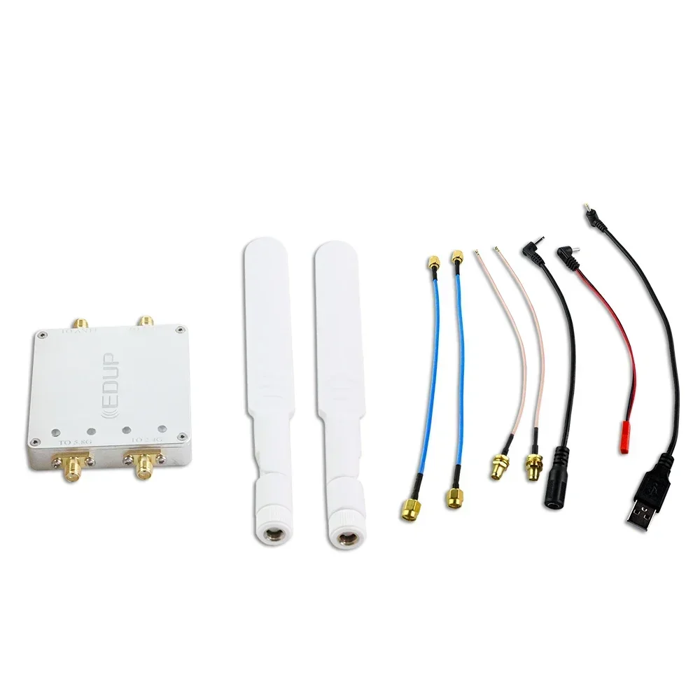 Amplificador WiFi EDUP, extensor de señal de 5,8 GHz y 2,4 GHz, repetidor de canal Dual de largo alcance de 4W, amplificador de potencia de antena Dual para ruta de Dron - imagen 5