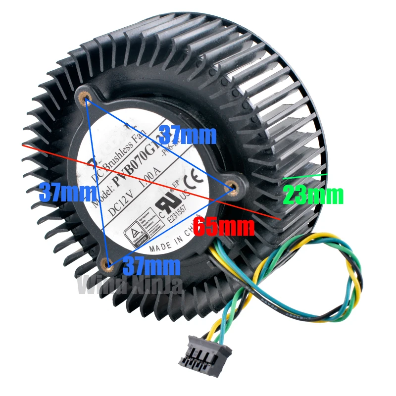 Ventilador de refrigeración de tarjeta de vídeo gráfica PVB070G12H de 65 mm compatible con GTX980Ti GTX1080ti 1080 1070 1070ti 1060 - Actualización de hardware de PC - imagen 3