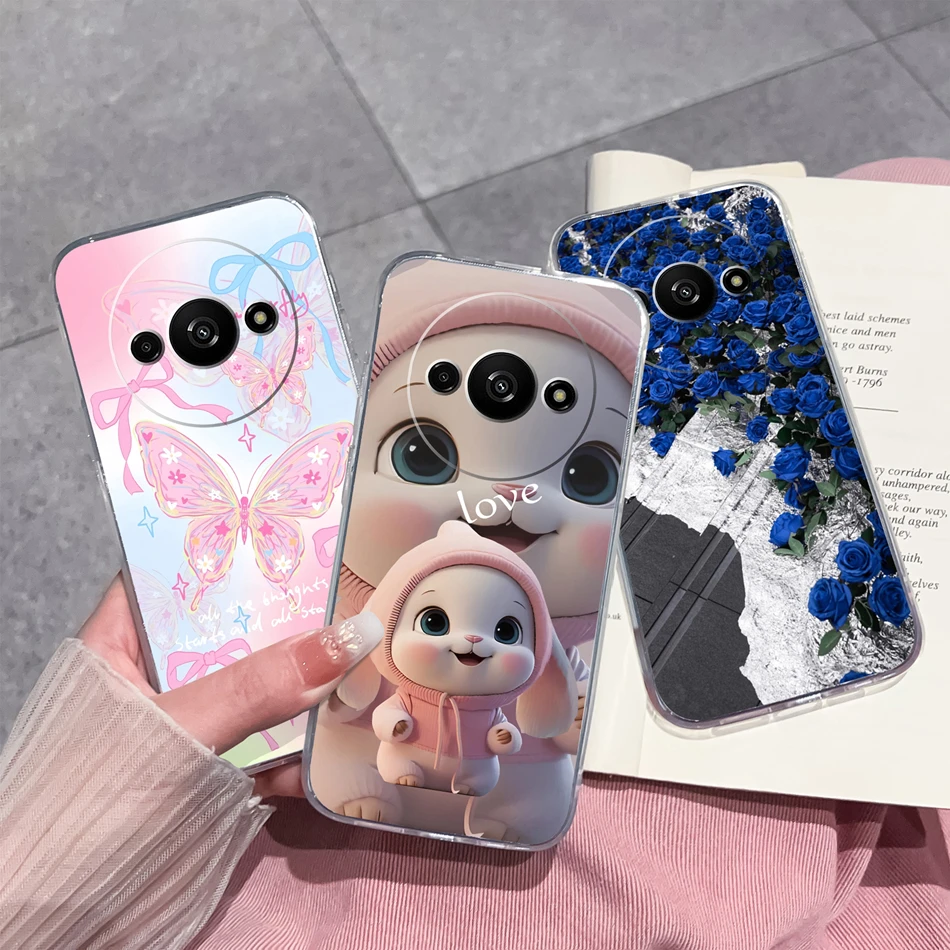 Funda para Xiaomi Poco C61 4G, parachoques de dibujos animados divertidos, funda protectora trasera de silicona suave transparente de TPU para Poco C 61, fundas para teléfono - imagen 3