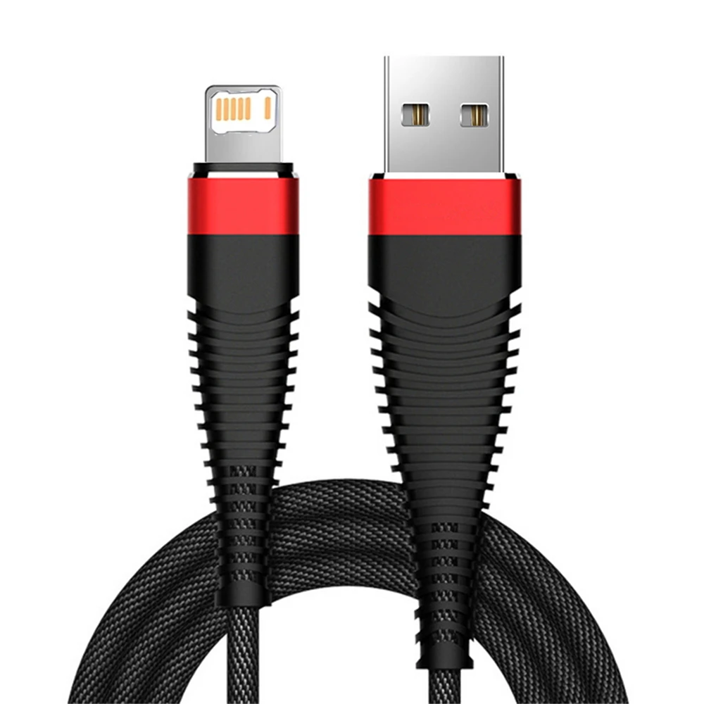 Cable USB de carga rápida antiflexión trenzado de tela para iPhone 11 12 13 Mini 14 Pro XS Max X XR 7 8 Plus Cable de datos de carga rápida - imagen 5