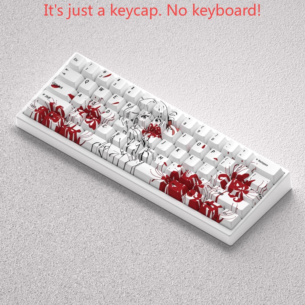 Nishiki Chiharu Keycaps tema secundario cereza juego de teclas personalizadas PBT 73 teclas para teclados mecánicos de diseño 60/65/68 - imagen 4