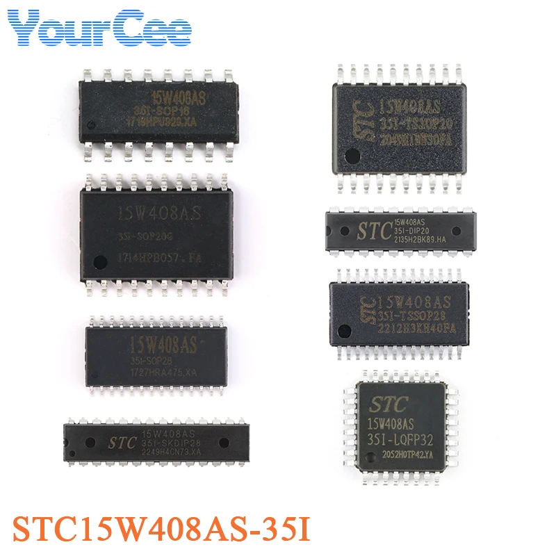 5 uds/1 unidad STC15W408AS MCU STC15W408AS-35I SKDIP28 SOP16 SOP20 SOP28 TSSOP20 DIP20G TSSOP28 DIP28 LQFP32 1T STC15W104-35I-SOP8