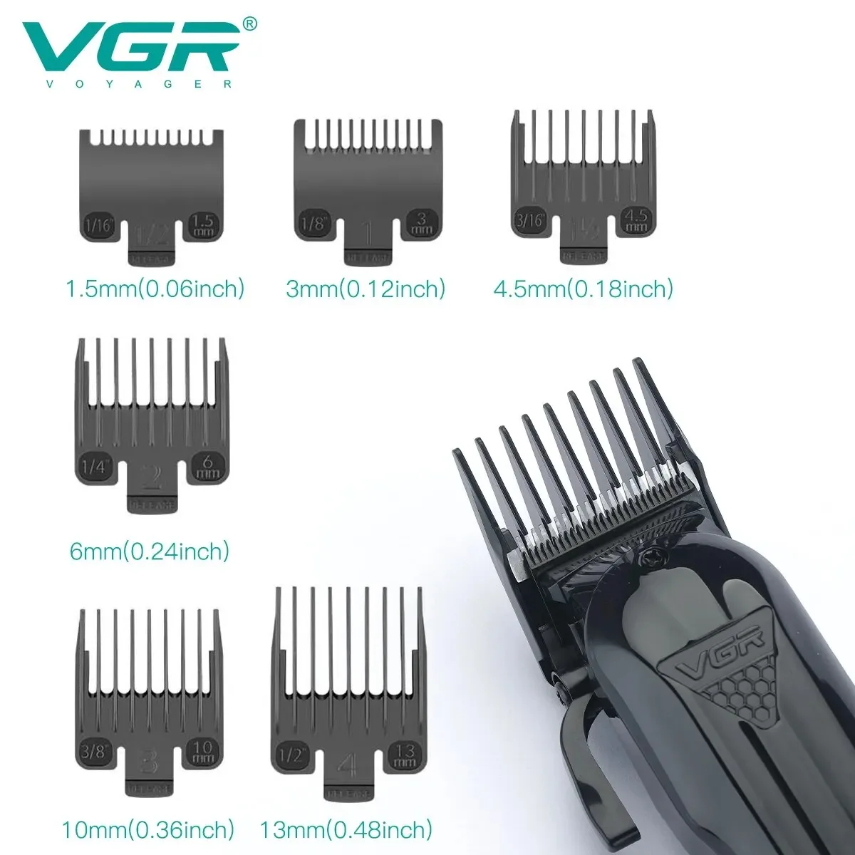 VGR-cortadora de pelo profesional para hombre, Afeitadora eléctrica, ajustable, inalámbrica, con V-282 USB - imagen 5