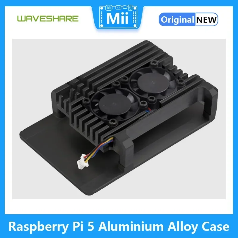 Raspberry Pi 5 Caja de aleación de aluminio Ventiladores de refrigeración duales - imagen 4