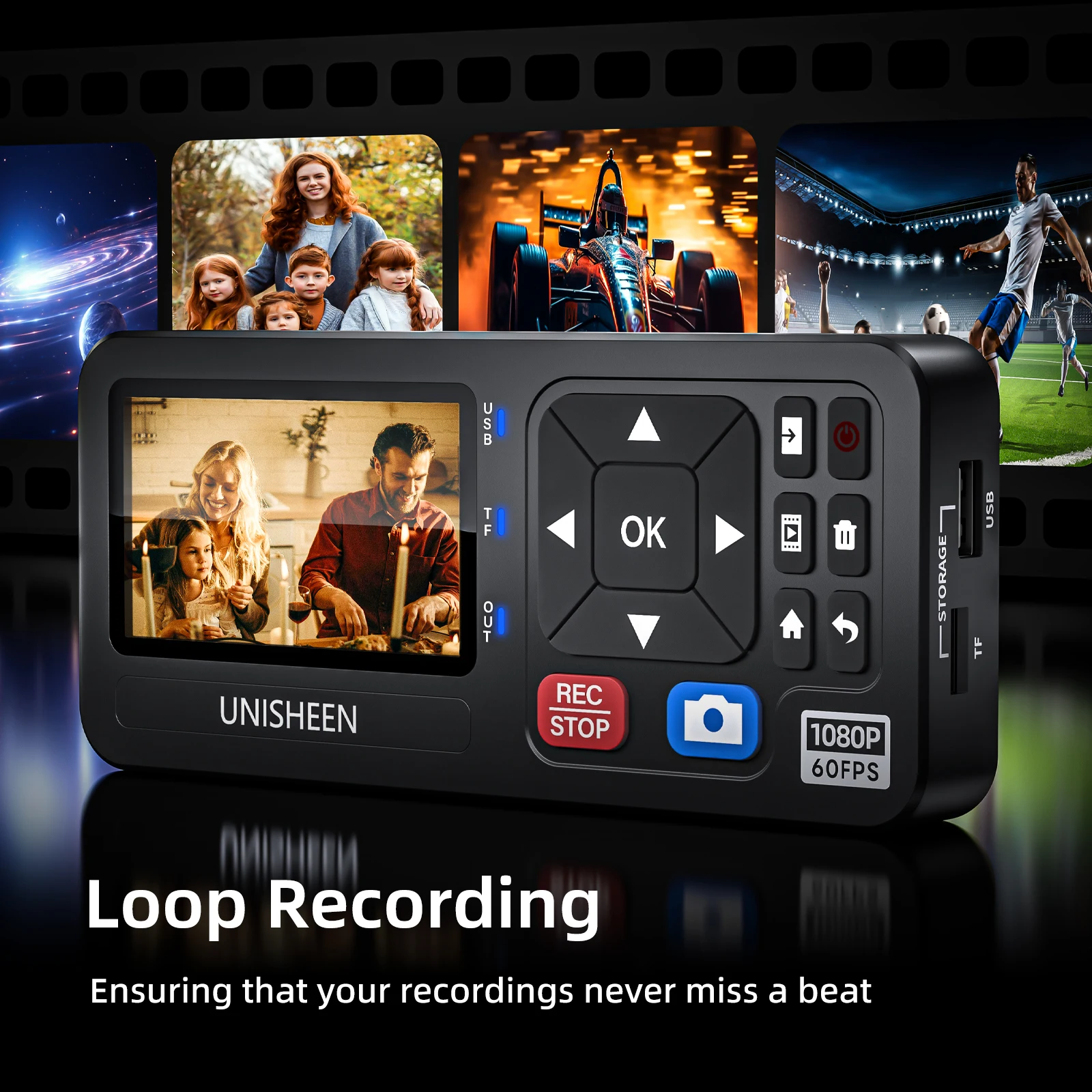 UNISHEEN 1080p Mini dispositivo de grabación de vídeo cámara independiente RCA HDMI VGA YPbPr caja de captura de pantalla analógica tarjeta VHS enchufe de batería - imagen 3