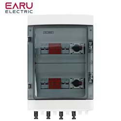 Caja combinadora Solar fotovoltaica PV, 1000V CC, 4 entradas y 2 salidas, con protección contra sobretensiones, fusible CC MCB SPD, caja impermeable IP65