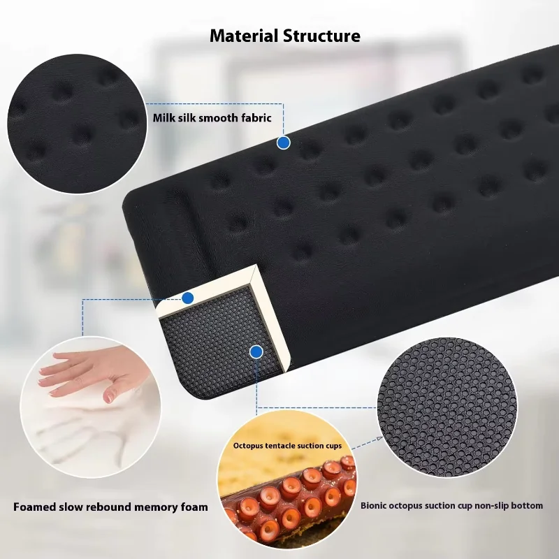 Alfombrilla para teclado y ratón en forma de L, almohada para codo de espuma viscoelástica, cojín ergonómico para borde de escritorio, almohadilla para reposamuñecas para teclado para juegos y oficina