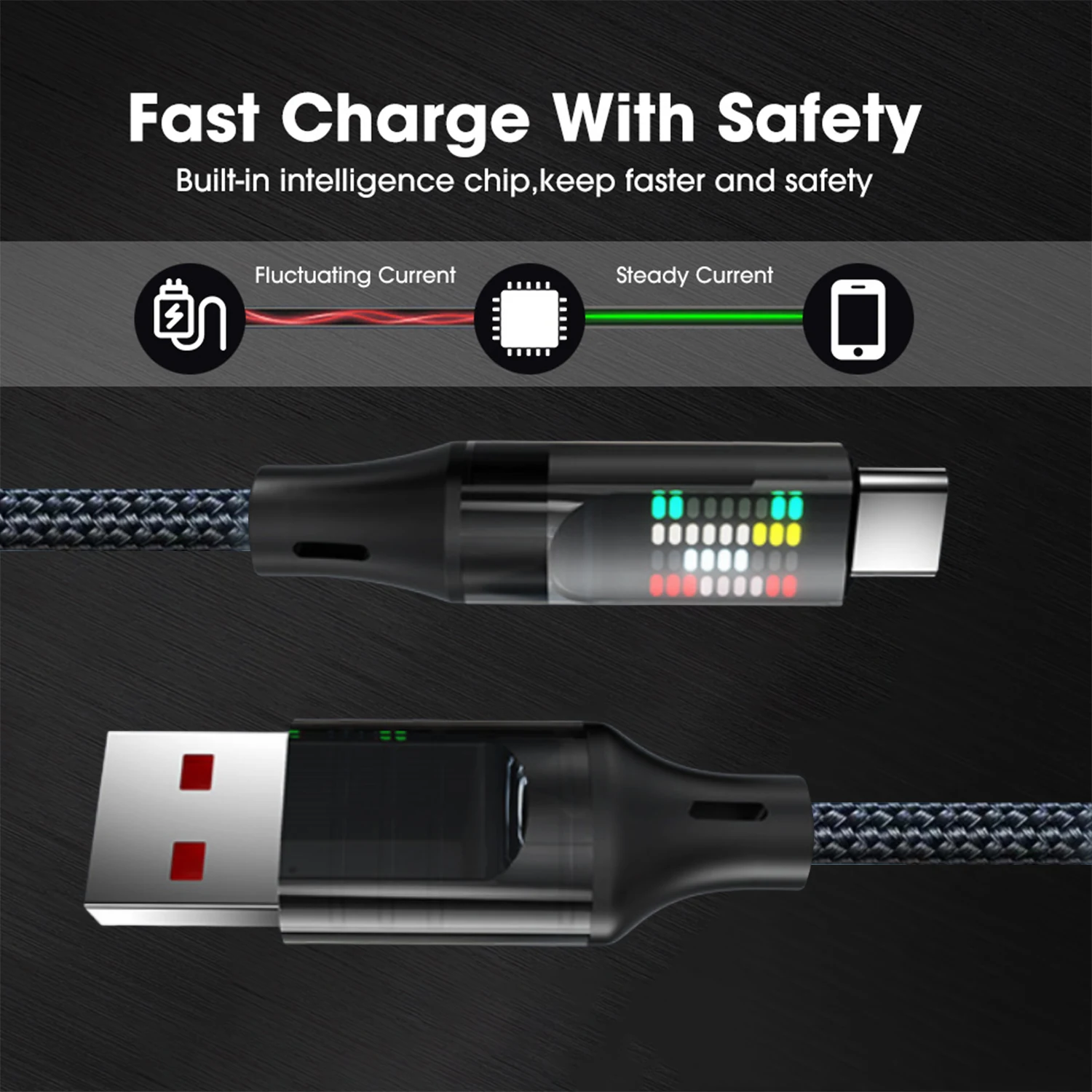 Cable de carga rápida USB A a tipo C para Huuawei Xiaomi Samsung Universal teléfono tableta portátil Cable de datos doble USB C línea - imagen 3