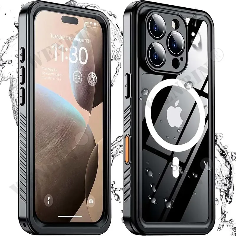 Funda impermeable IP68 para iPhone 17 16 15 14 Pro Max Plus ull funda protectora corporal natación submarinismo funda magnética Magsafe - imagen 2