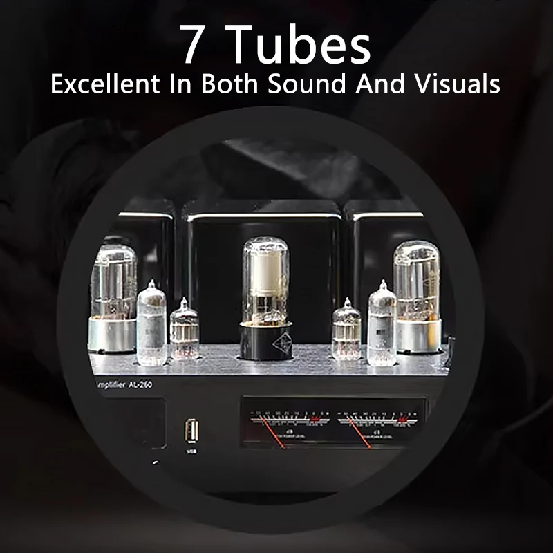 AMPLIFICADOR DE 7 tubos de 400W, amplificador Bluetooth 5,0, amplificadores SNR de 80dB, amplificadores HiFi USB sin pérdidas, entrada óptica Coaxial para estudio de cine en casa - imagen 5