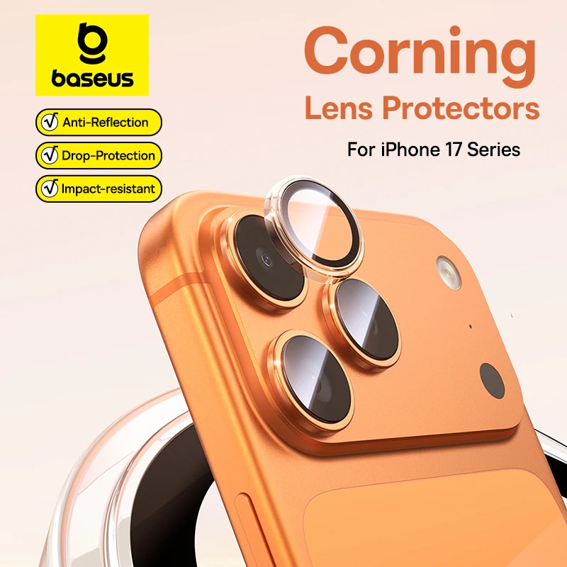 Protectores de pantalla de lente Baseus para iPhone 17 Pro Max 17 Air 17 Pro pantalla transparente antirreflejos película de lente de vidrio templado Corning