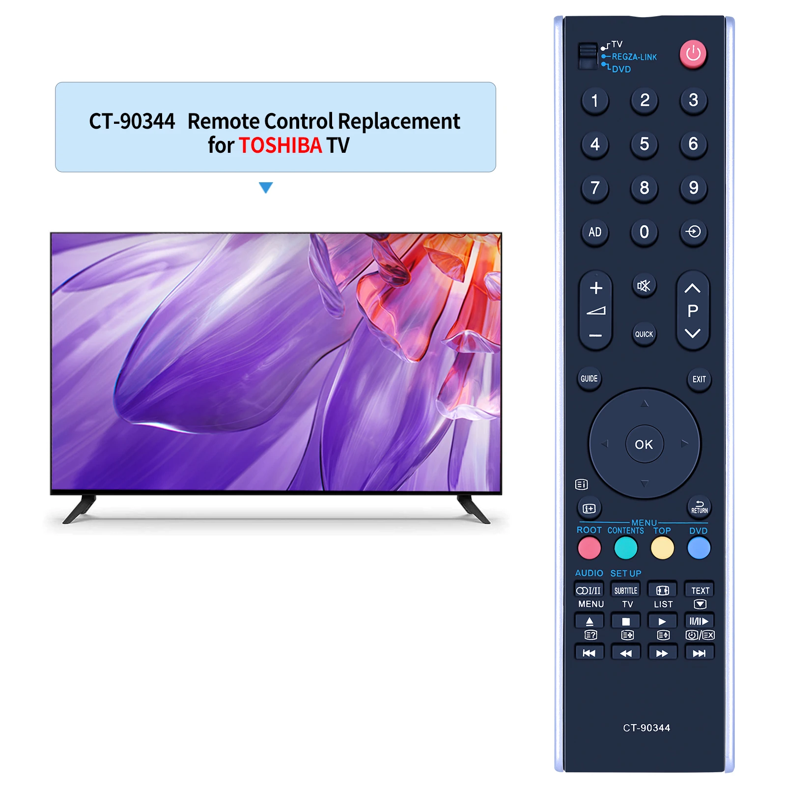 Mando a distancia para Toshiba TV, nuevo mando a distancia de CT-90344, CT90344, 32SL753B, 32MV732, 40RV733 - imagen 2
