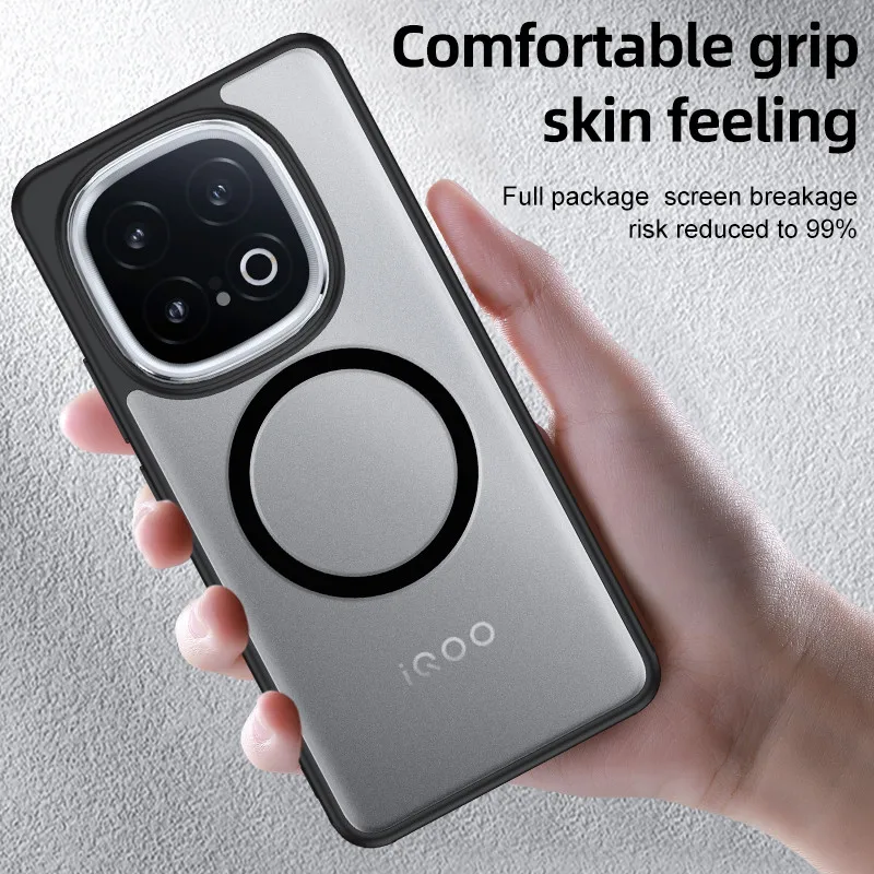 Para ViVO IQOO 13 funda magnética ELVEV cristalino duro PC protección de cámara cubierta trasera transparente - imagen 5