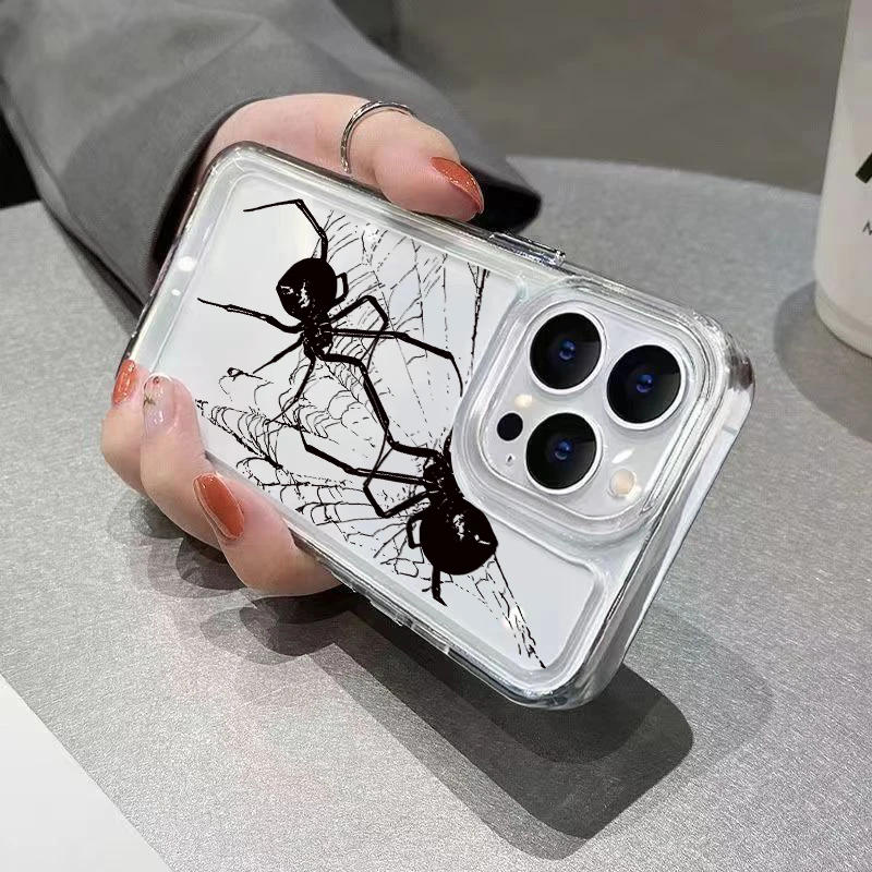Coque pour iPhone 17 étuis iPhone 16 Pro Max étui motif araignée étui en cristal clair pour iPhone 16 Plus 15 14 13 12 11 17 couverture aérienne - imagen 5