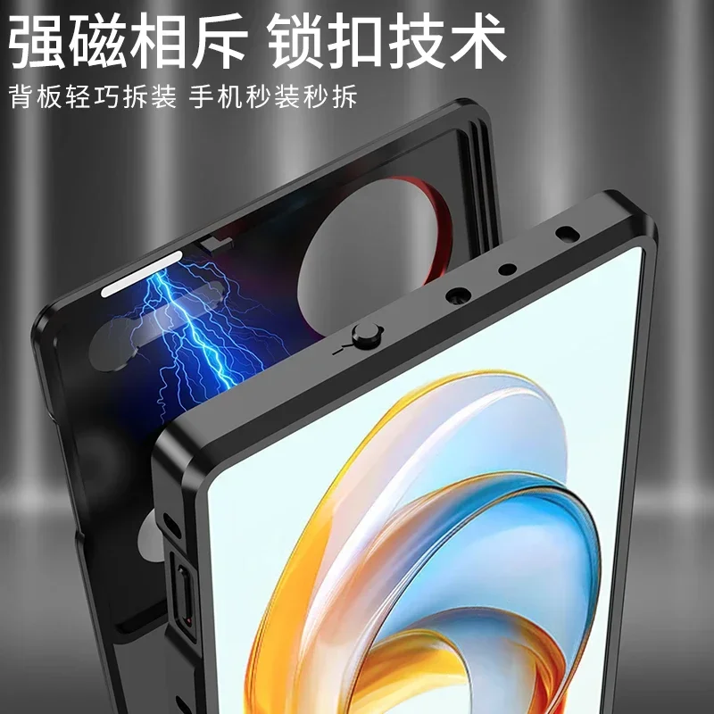 Cubierta dura a prueba de golpes para ZTE Nubia Z70, parachoques con marco de Metal de aleación Ultra de aluminio + funda trasera de vidrio templado para Nubia Z70ultra - imagen 5