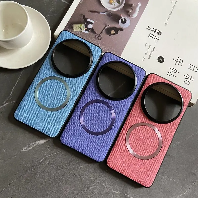 Para Xiaomi Mi 15 Ultra funda de lujo de tela PU funda trasera de carga inalámbrica magnética para Xiaomi Mi 15 14T Pro 14Ultra shell - imagen 3