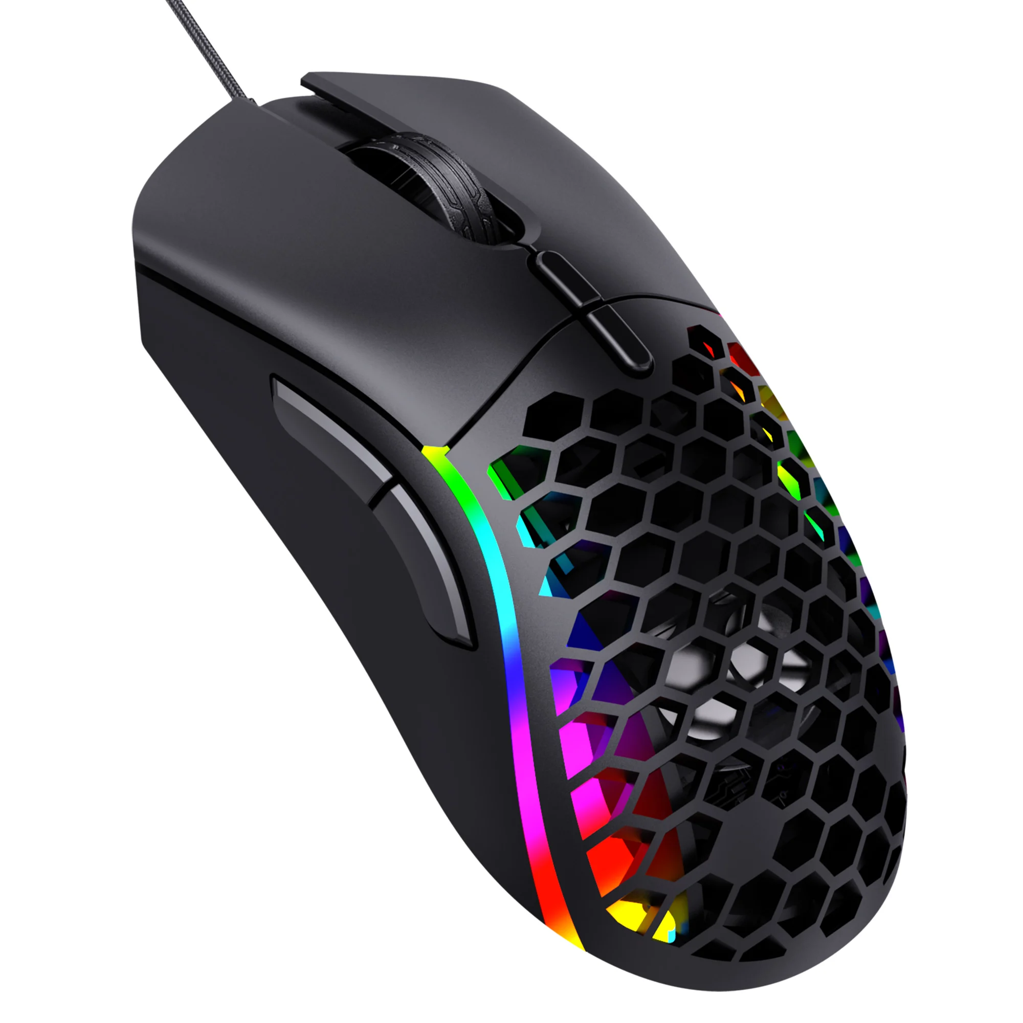 Ratón de PC RGB para ordenador de juegos DPI 12000 ergonómico con cable USB - imagen 3