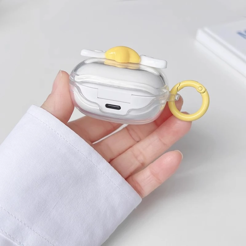 Lindo claro ﻿ Funda anticaída para auriculares Samsung Galaxy Buds 2/Buds2 pro/Buds pro/Buds live/Buds FE con llavero - imagen 4