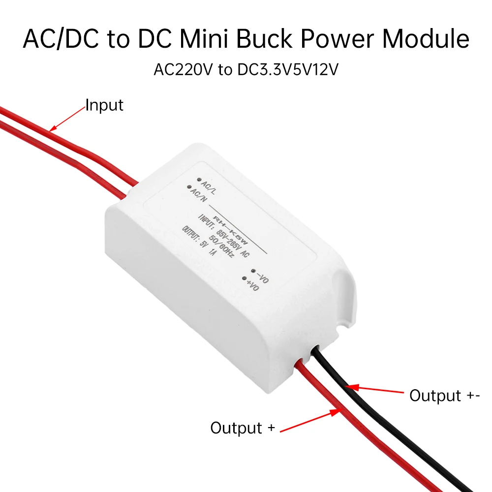 Módulo de fuente de alimentación AC/DC-DC 110V 220V 230V a DC 3,3 V 5V 12V Mini convertidor Buck 3W 5W Led voltaje aislado estabilizado