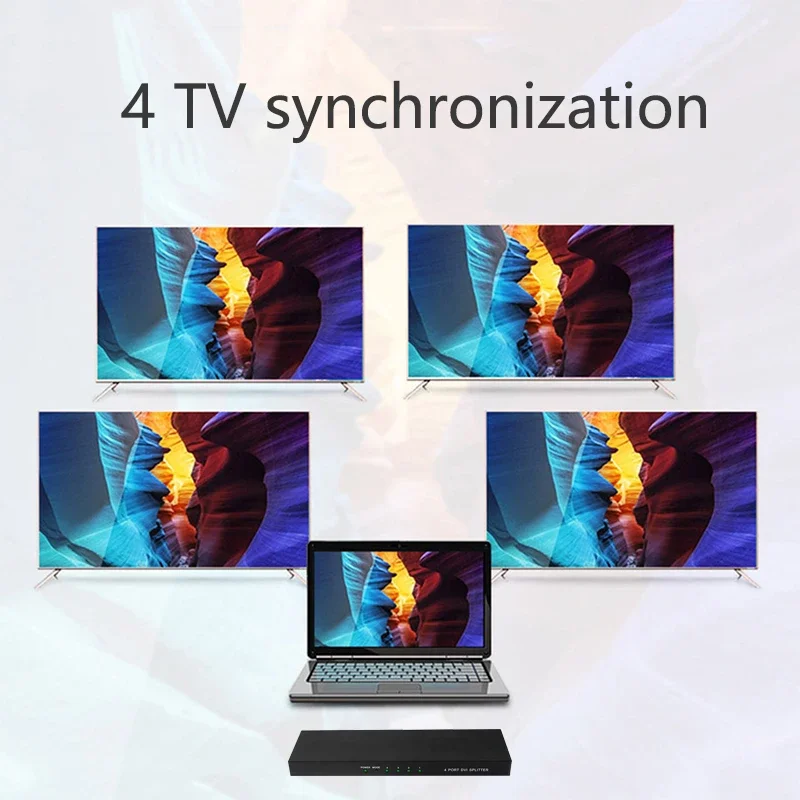 Divisor DVI 1X4 Distribuidor DVI-D hembra a hembra para PC Monitor portátil Proyector Computadora Distribuidor DVI-D 1 en 4 salidas - imagen 3