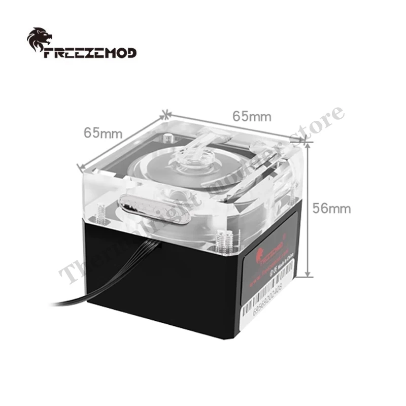 FREEZEMOD Bomba de agua silenciosa para refrigeración por agua para computadora, potencia Molex de 4 pines + PWM de 4 pines, flujo 650L/H, 5V ARGB PU-FS4M-J opcional - imagen 2