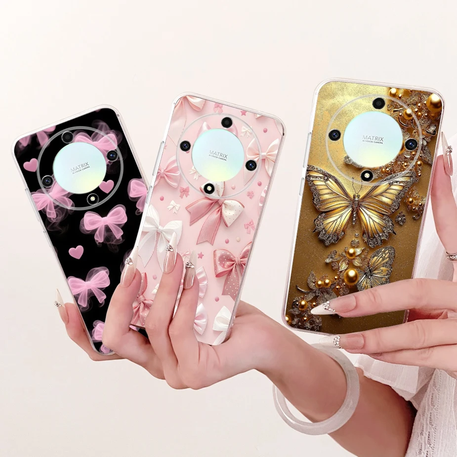 Para Honor Magic 6 Lite funda ALI-NX3 funda pintada de lujo funda de teléfono de silicona transparente para Honor X9b HonorX9b Magic6 Lite carcasa suave - imagen 4