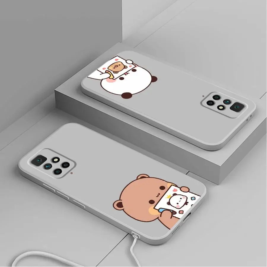 Funda de teléfono para Xiaomi Redmi K40 K60 A2 10 14C A1 A3x 13C 12C 9 8 funda suave dibujos animados pareja oso - imagen 4