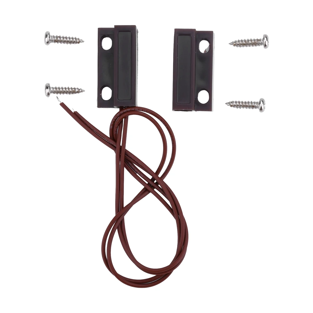 MC-38A Detector de Sensor de ventana de puerta con cable interruptor magnético normalmente cerrado o normalmente abierto NC/NO para sistema de alarma de seguridad para el hogar