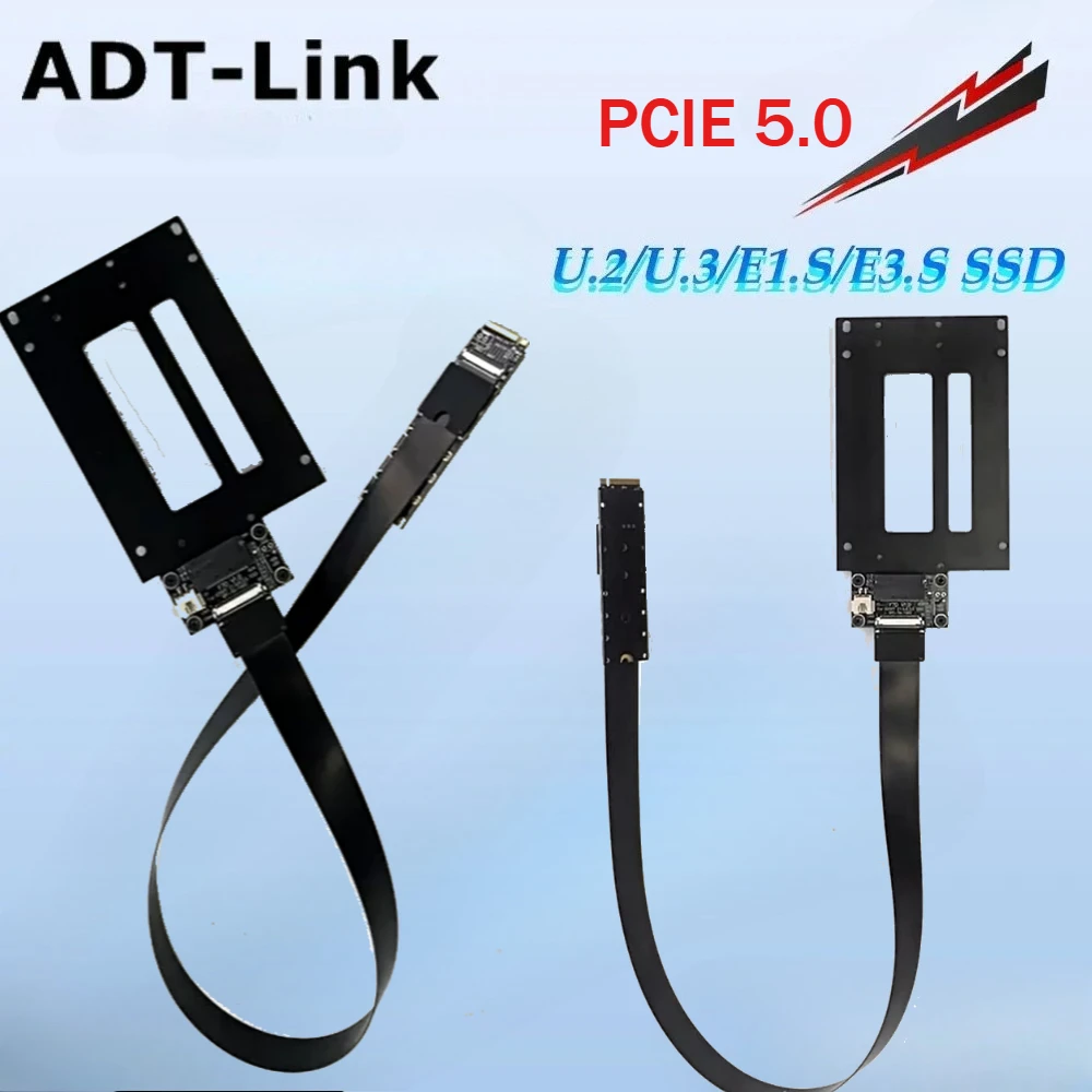 Marca ADT PCI-E 5,0 M.2 NVME a U.2/U.3 E1.S E3.S Cable elevador SSD M.2 NVMe extensión de ranuras NVME 2230-2280 unidad de estado sólido Gen5 - imagen 2