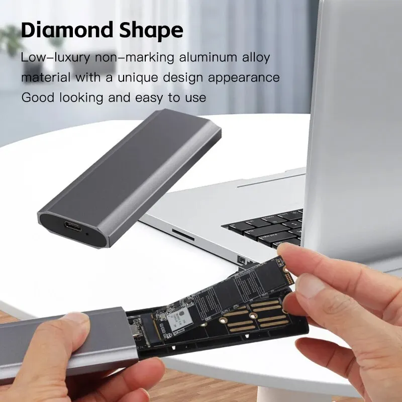 Caja de SSD M2 NVMe, caja de HDD tipo C, caja libre de herramientas SATA m-key b-key, 10gbps, USB3.1 - imagen 4