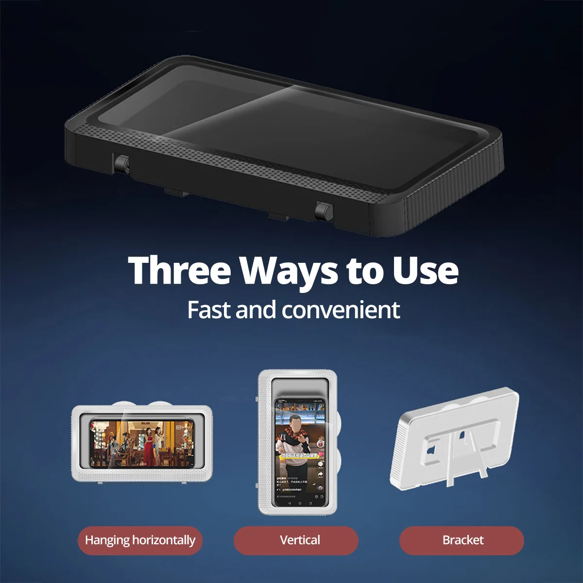 Soporte de jabón montado en la pared impermeable para baño, soporte de teléfono móvil, almacenamiento de sellado de ducha, caja de teléfono con pantalla táctil - imagen 4